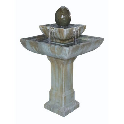 B&Q -  Broxburn Fountain Solar Powered Water Feature With Cover
