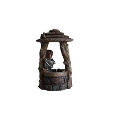 Outdoor Living Uk Wishing Well Solar Powered Water Feature With Cover
