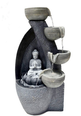 Outdoor Living UK Buddha Pouring Pots Water Feature Without Cover from B&Q