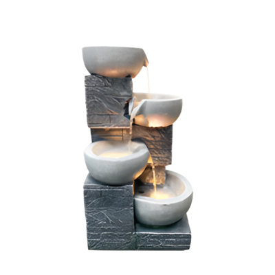 B&Q -  4 Bowl Pouring Pots Water Feature Without Cover