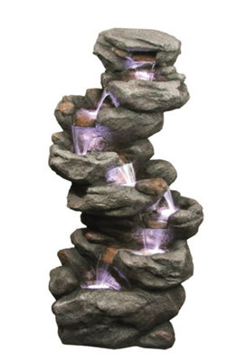 Outdoor Living UK Solar 7 Fall Rock Rock Effect Water Feature Without Cover from B&Q