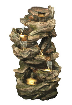 Outdoor Living UK Large 6 Fall Woodland Water Feature With Cover from B&Q