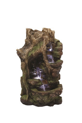 Outdoor Living UK Solar Boston Driftwood Falls Woodland Water Feature Without Cover from B&Q