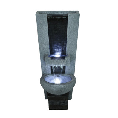 Outdoor Living UK Solar Dumfries Cascade Contemporary Water Feature With Cover from B&Q