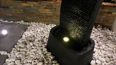 Outdoor Living UK Noir Cascade Oriental Water Feature With Cover from B&Q