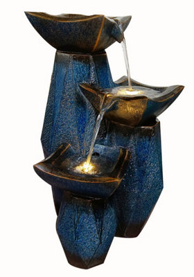 Outdoor Living UK Solar Triple Diamond Fusion Contemporary Water Feature With Cover from B&Q