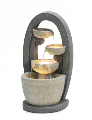 Outdoor Living UK Penrose Pouring Bowls Contemporary Water Feature Without Cover from B&Q
