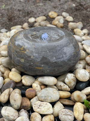 B&Q -  Polished Marble Fountain H Black With Cover With Sump Kit