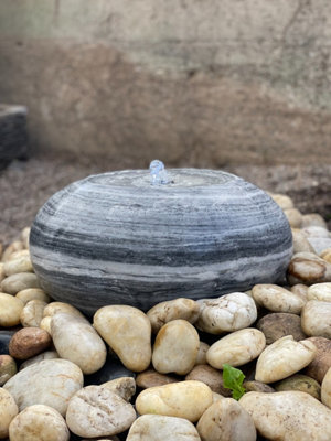 B&Q -  Solar Polished Marble Fountain H Grey With Cover With Sump Kit