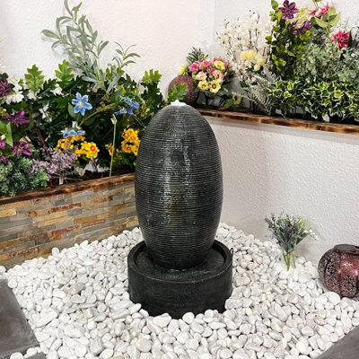 Outdoor Living UK Ripple Oval Traditional Water Feature With Solar Kit from B&Q