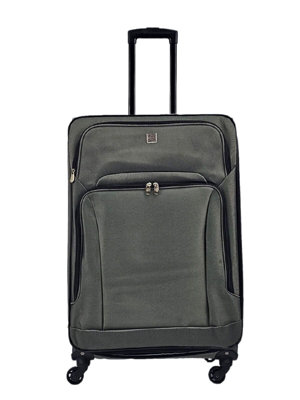 Infinity Luggage Grey Lightweight Luggage Soft Shell Suitcase In Large