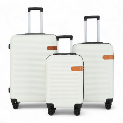 Infinity Luggage Hardshell Suitcase Set Robust Abs Lightweight Luggage Holiday Bag Cream
