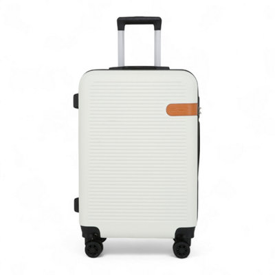 Infinity Luggage Hardshell Medium Suitcase Robust Abs Lightweight Luggage Holiday Bag Cream