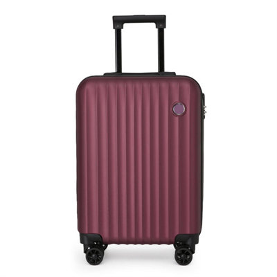 Infinity Luggage Abs Hard Shell Suitcase Luggage Set Travel Carry On Cabin Hard Shell Suitcase In Burgundy from B&Q