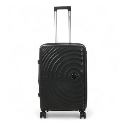 Infinity Luggage Black Expandable Hard Shell 8 Wheels Luggage Suitcase Medium