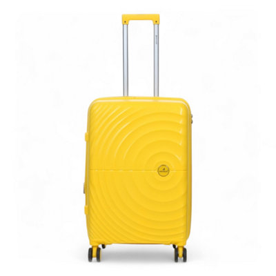 Infinity Luggage Yellow Expandable Hard Shell 8 Wheels Luggage Suitcase Medium