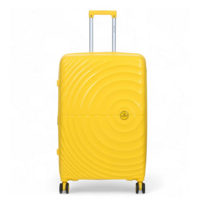 Infinity Luggage Yellow Expandable Hard Shell 8 Wheels Luggage Suitcase Large