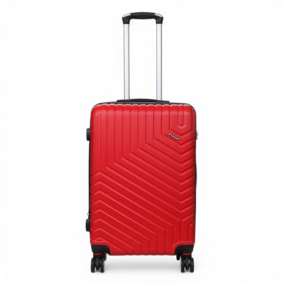 Infinity Luggage Red Expandable Hard Shell 8 Wheels Luggage Travel Hard Shell Suitcase In Medium