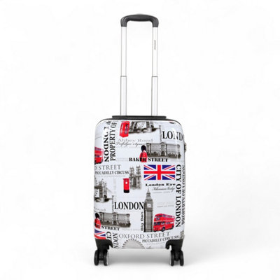 Infinity Luggage Expandable Hard Shell Print Wheels Travel Luggage Cabin Suitcase Size 8