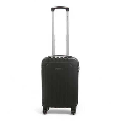 Infinity Luggage Black Hard Shell Abs Wheels Underseat Cabin Luggage Suitcase Size 8