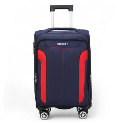 Infinity Luggage Lightweight Luggage Cabin 36.5 X 23.5 X 58 Cm Soft Shell Suitcase In Navy from B&Q