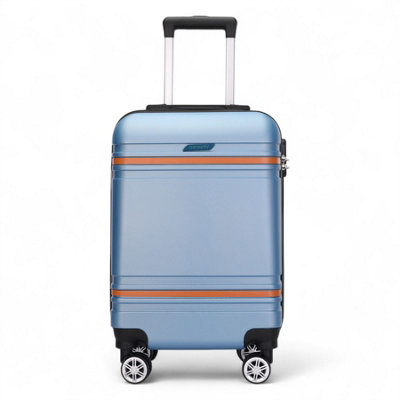 Infinity Luggage Blue Hard Shell Modern Dual Wheel Luggage Suitcase Set Size 4