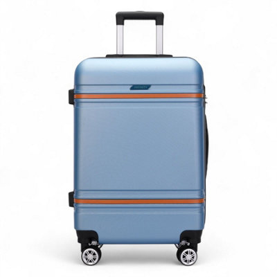 Infinity Luggage Blue Modern Dual 4 Wheel Luggage Hard Shell Suitcase In Large