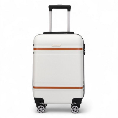 Infinity Luggage Hard Shell Modern Dual 4 Wheel Luggage Suitcase Set Cream