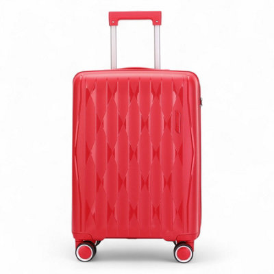 Infinity Luggage Hard Shell Suitcase Cabin Tsa Luggage Travel Set In Red from B&Q