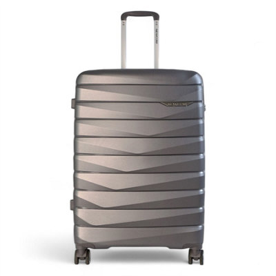 Infinity Luggage Holiday Strong Travel Case Cabin Hard Shell Tsa Suitcase In Smoke Grey from B&Q
