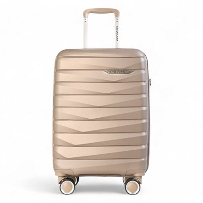 Infinity Luggage Holiday Strong Travel Case Cabin Hard Shell Tsa Suitcase In Champagne Beige from B&Q