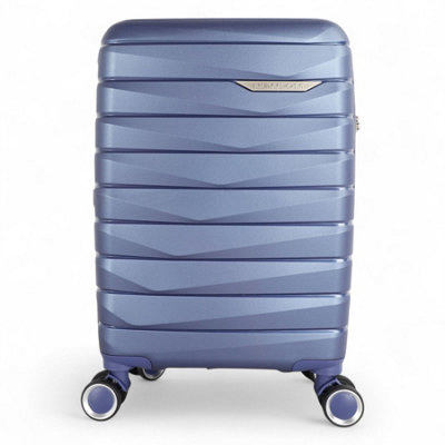 Infinity Luggage Holiday Strong Travel Case Cabin Hard Shell Tsa Suitcase In Blue from B&Q
