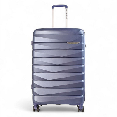 Infinity Luggage Blue Holiday Strong Travel Case Hard Shell Tsa Suitcase In Large