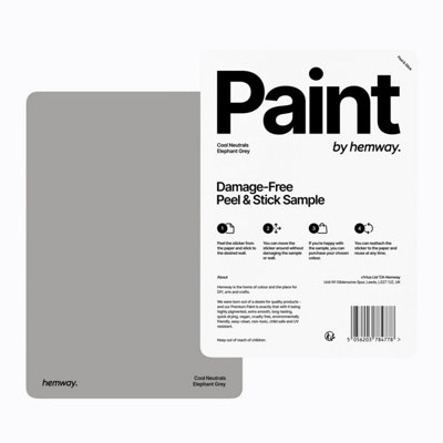 Hemway Chalk Paint Matt A5 SampleElephant GreyPeel & Stick Swatch For Interior Walls Wood from B&Q