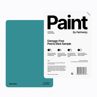 Hemway Chalk Paint Matt A5 SamplePeacock BluePeel & Stick Swatch For Interior Walls Wood from B&Q