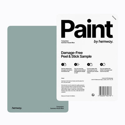 Hemway Chalk Paint Matt A5 SampleSummer House BluePeel & Stick Swatch For Interior Walls Wood from B&Q