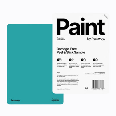 Hemway Chalk Paint Matt A5 SampleTropical BluePeel & Stick Swatch For Interior Walls Wood from B&Q