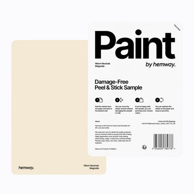 Hemway Chalk Based Furniture Paint Matt A5 SampleMagnoliaPeel & Stick Swatch For Interior Walls Wood from B&Q
