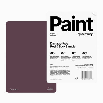 Hemway Interior Matt Acrylic Paint SampleAuberginePeel & Stick Swatch For Walls Ceilings Kitchen Bathroom Living Room from B&Q