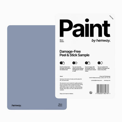 Hemway Interior Matt Acrylic Paint SampleDenimPeel & Stick Swatch For Walls Ceilings Kitchen Bathroom Living Room from B&Q