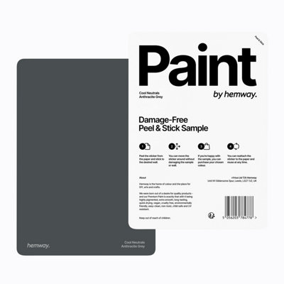 Hemway Anthracite Grey Exterior Matt Acrylic Paint A5 Peel And Stick Sample Swatch  Emulsion Outdoor WoodMasonryShedFence from B&Q