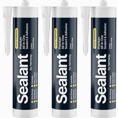Hemway Premium All-In-One Crystal Clear Sealant And Adhesive 300Ml 3 Pack - Image 3