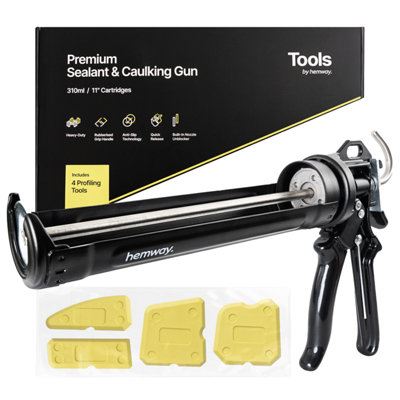 Hemway Premium 4-Piece Light Grey Sealant Caulking Gun And Profiling Tool Kit - Image 6