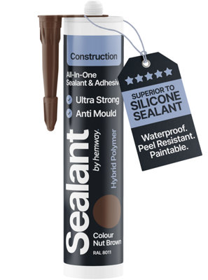 B&Q -  Nut Brown Construction Sealant & Adhesive 300Ml1 Pack