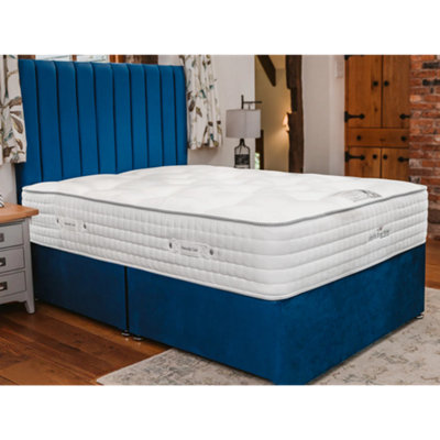 Divan Base Direct Sophia Briar-Rose Noemie 1000 Pocket Sprung Natural Cotton Tencel Divan Bed Set 2Ft6 Small SinglePlush Marine from B&Q