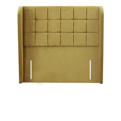B&Q -  Charisma Wing Floor Standing Headboard 3Ft SingleVelour Mustard