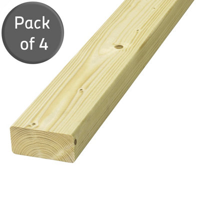 Arranwood Planed Treated Timber C16(L) 1800mm (W) 100mm (H) 47mmPack Of 4 from B&Q