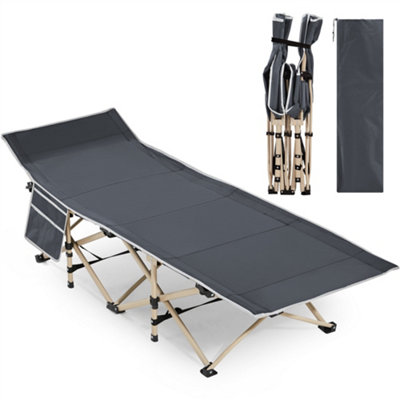 Yaheetech Grey Metal Folding Camping Bed With Carry Bag from B&Q