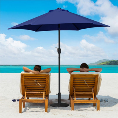 Yaheetech Navy Blue 2.3M Tiltable Patio Parasol Market Umbrella With Crank from B&Q