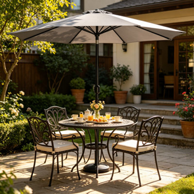 Yaheetech Grey 3.2M Tiltable Patio Parasol Market Umbrella With Crank from B&Q